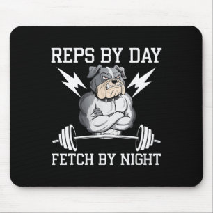 Tapis De Souris Bodybuilder Amoureux des chiens Gym Porter Fitness