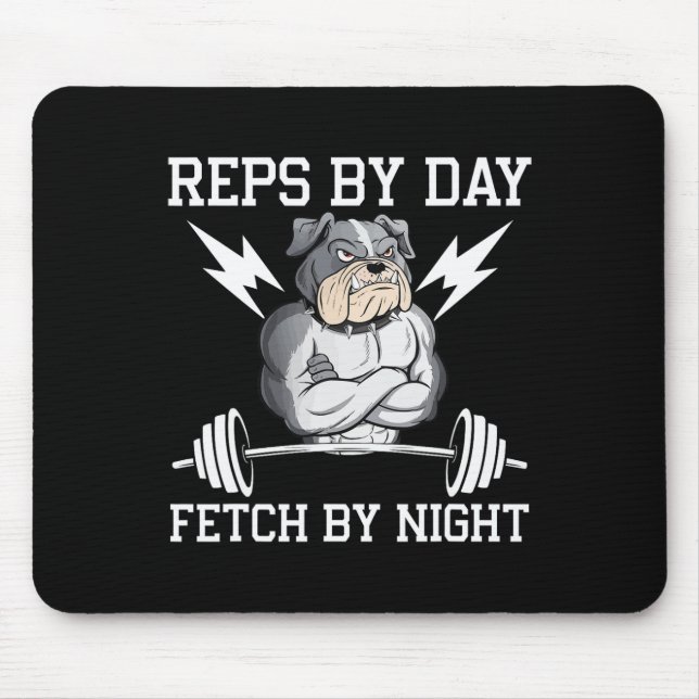 Tapis De Souris Bodybuilder Amoureux des chiens Gym Porter Fitness (Devant)