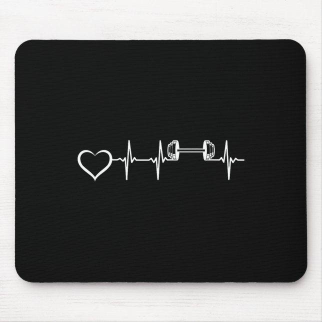 Tapis De Souris Bodybuilder Heartbeat Dumbbell Poids Gym F (Devant)