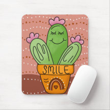 Boho Cactus Sourire mignon arc-en-ciel