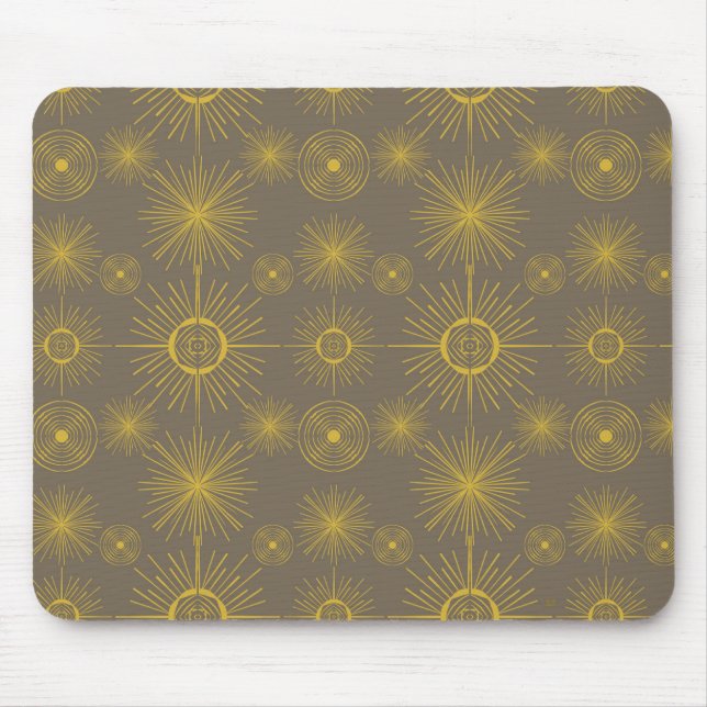 Tapis De Souris Boho Celestial Sun Stars Grey Motif (Devant)