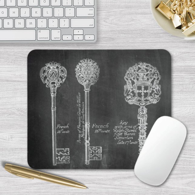 Tapis De Souris boho Chalkboard Victorian steampunk clés squelette (boho Chalkboard Victorian steampunk skeleton keys Mouse Pad)