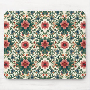 Tapis De Souris Boho Flower Magic - dans les tons vert et rose