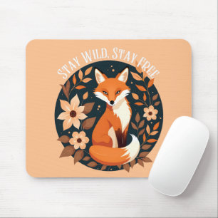 Tapis De Souris Boho Fox "Stay Wild, Stay Free" Woodland Design