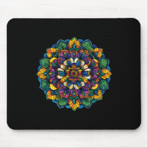 Tapis De Souris Boho Lotus Mandala Coloré Floral Yoga Méditation