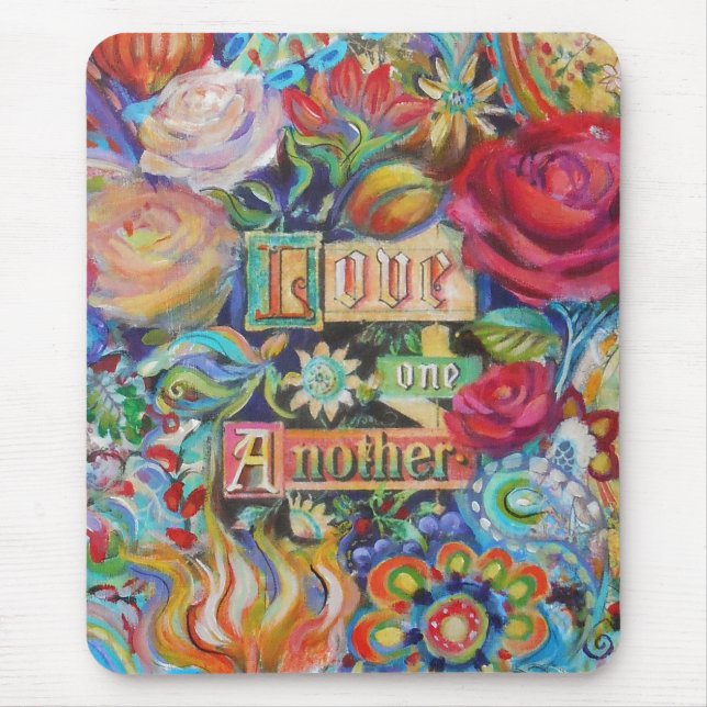 Tapis de souris Boho Paisley Love (Devant)