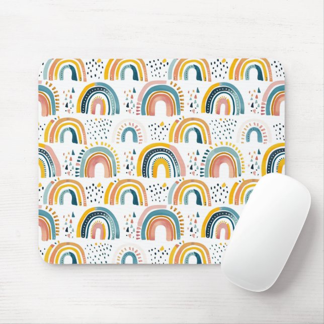 Tapis De Souris Boho Rainbows (Avec souris)