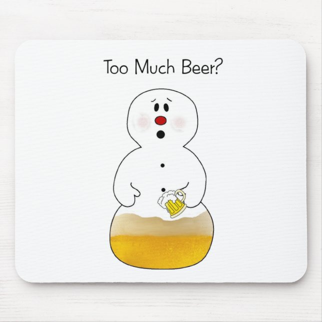 Tapis De Souris Boire de la bière Snowman Mousepad (Devant)
