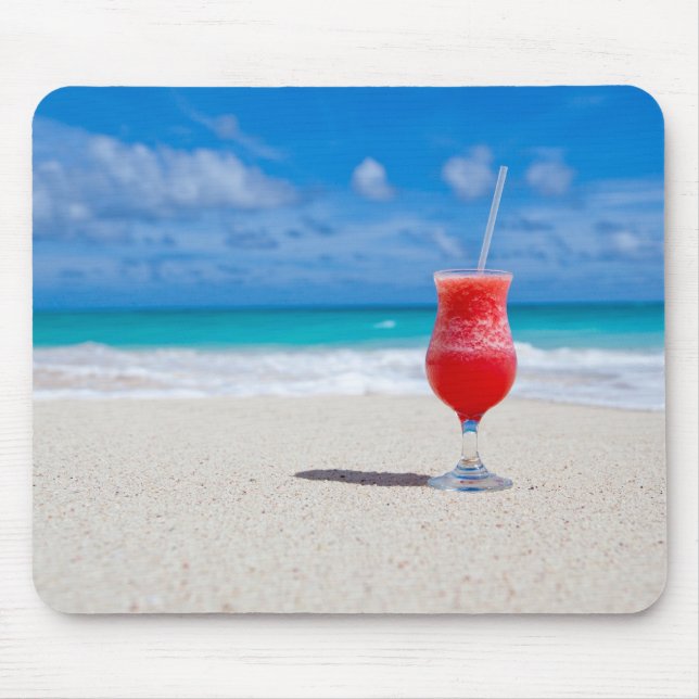 Tapis De Souris Boire Sur Plage mousepad (Devant)