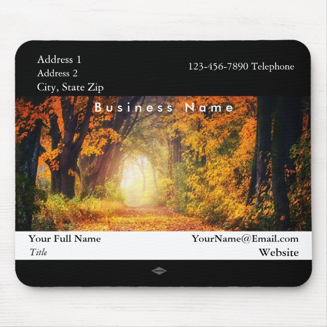Tapis De Souris Bois d'automne photo Mousepad (Devant)