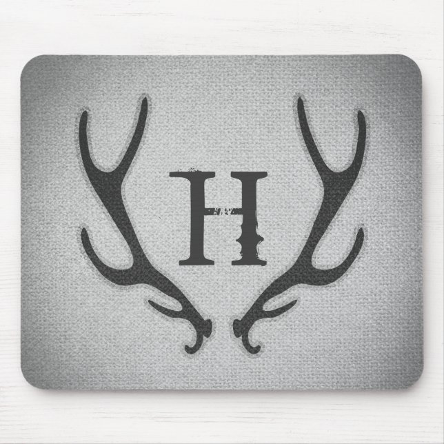 Tapis De Souris Bois de cerf rustique gris texture de faux burlap (Devant)