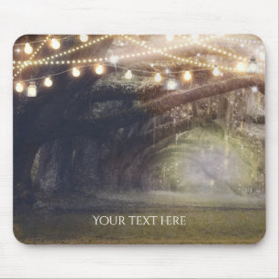 Tapis De Souris Bois rustique Enchanted Forêt & Lumières Élégant