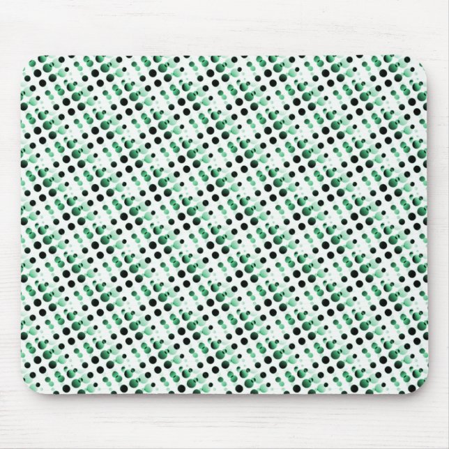 Tapis De Souris Bois Vert bulles rétro Mousepad (Devant)