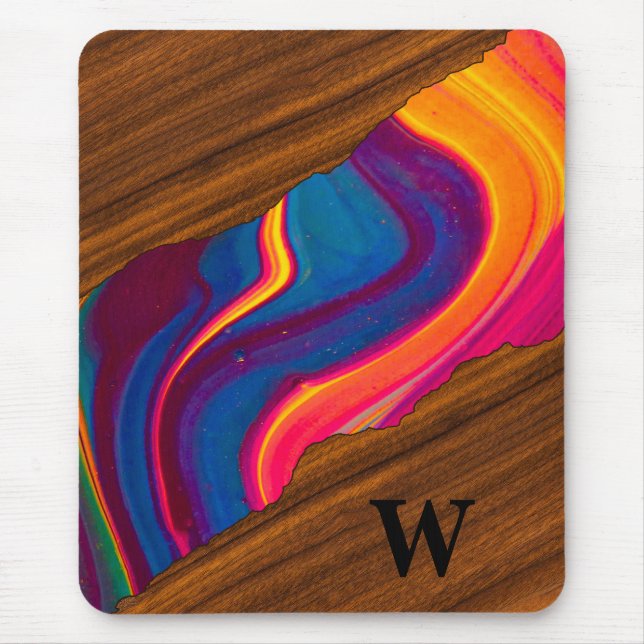 Tapis De Souris Bois Vif Rivière Colorée (Devant)