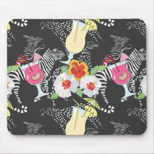 Tapis De Souris Boissons tropicales avec des animaux