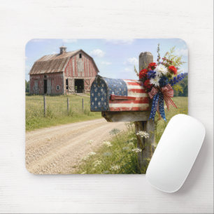Tapis De Souris Boîte aux lettres patriotique de campagne