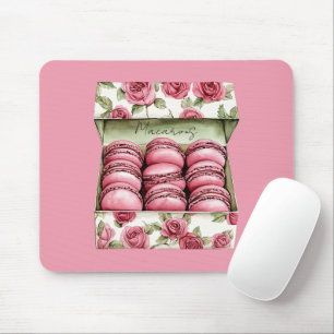 Tapis De Souris Boîte de Macarons aux Jolies Roses Roses