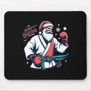 Tapis De Souris Boîte de Noël Santa Boxeur Amateur de boxe kickbox