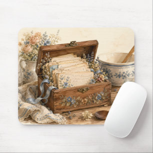 Tapis De Souris Boîte de recettes anciennes Cuisine de cottage
