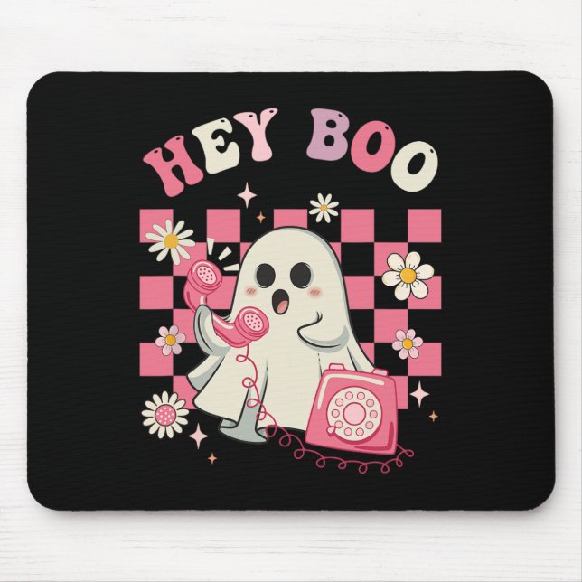 Tapis De Souris Boite Super mignonne Fantôme Amusant Halloween Fem (Devant)