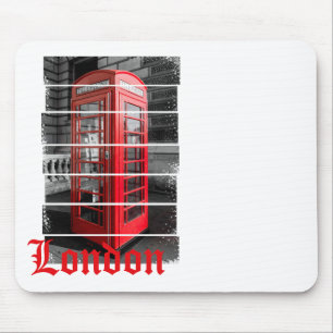 Tapis De Souris Boîte téléphonique Londres Souvenir Vintage