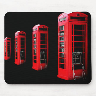 Tapis De Souris Boîte téléphonique rouge