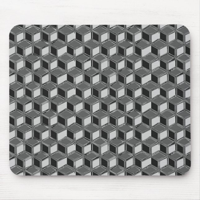 Tapis De Souris Boîtes 3D Chrome - gris hématite (Devant)
