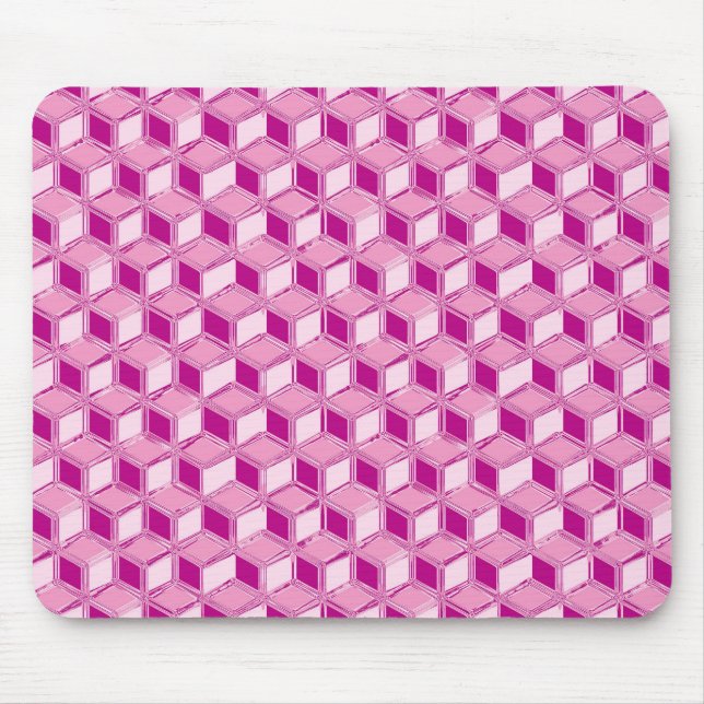 Tapis De Souris Boîtes 3D Chrome - rose fuchsia (Devant)
