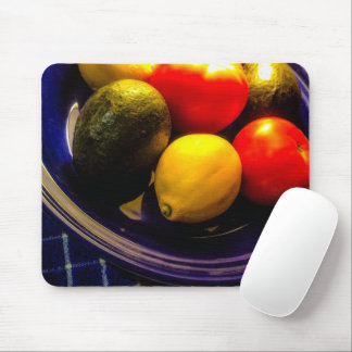 Tapis De Souris Bol bleu de Mousepad de fruits
