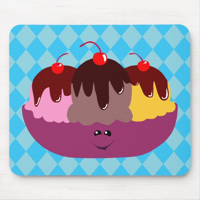 Tapis De Souris Bol de crème glacée mignonne (Devant)