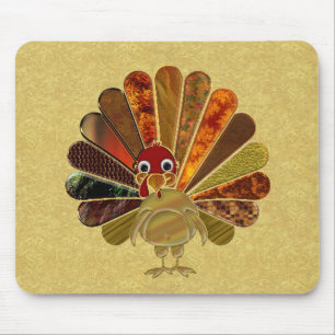 Tapis De Souris Bon thanksgiving coloré Turquie