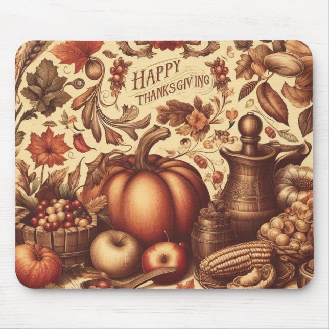 Tapis De Souris Bon thanksgiving vintage/classique (Devant)