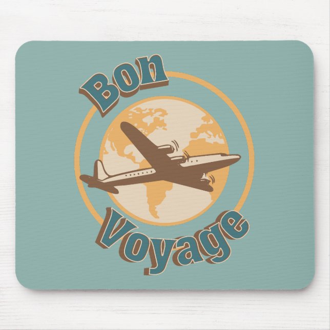 Tapis De Souris Bon voyage Voyage Voyageons dans le monde design (Devant)