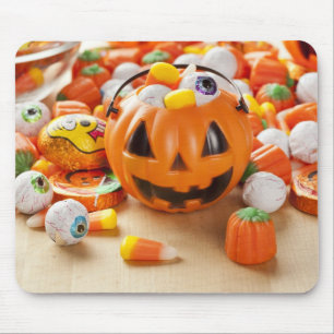 Tapis De Souris Bonbon éffrayant d'Halloween orange