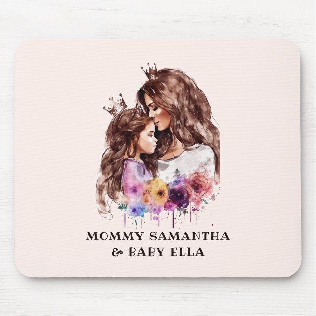 Tapis De Souris Bond adorable maman et fille (8) (Devant)