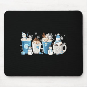 Tapis De Souris Bonhomme de neige drôle rétro Café C Latte Hiver M