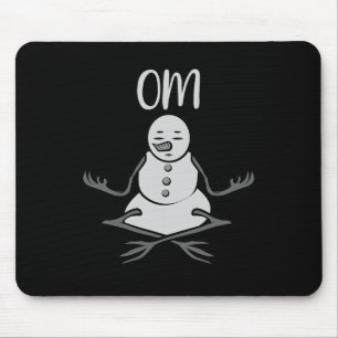 Tapis De Souris Bonhomme de neige Om en position de yoga de lotus