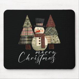 Tapis De Souris Bonhomme de neige patchwork, sapin de Noël patchwo
