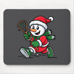 Tapis De Souris Bonhomme de neige Père Noël Chapeau Jouant au Lacr