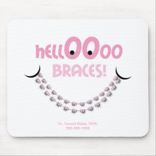 Tapis De Souris Bonjour Accompagne Pink Orthodontist Cadeau patien