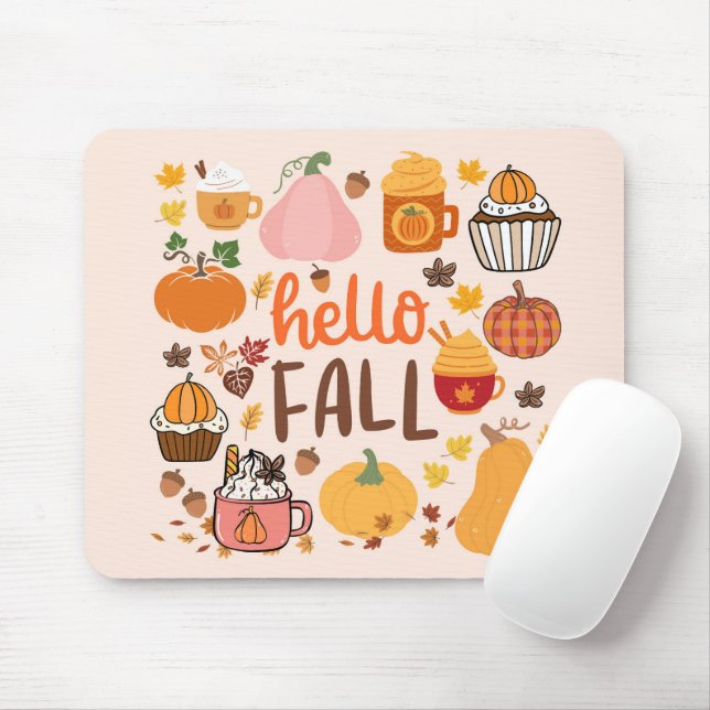 Tapis De Souris Bonjour citrouilles d'automne (Avec souris)