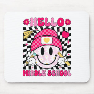 Tapis De Souris Bonjour Collège Visage Souriant Enseignant Enfant