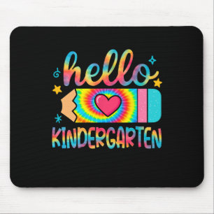 Tapis De Souris Bonjour crayon de maternelle Tie Dye retour à l'éc