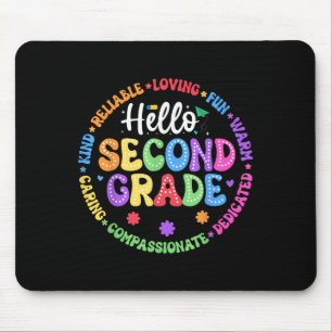 Tapis De Souris Bonjour Deuxième Année De Retour À L'École Pour Le