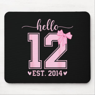 Tapis De Souris Bonjour douze ans depuis 2014 12e anniversaire Coq