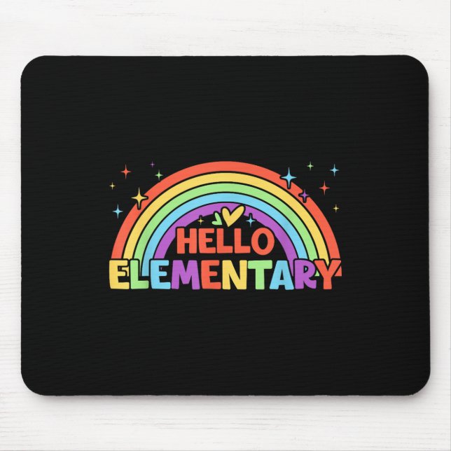 Tapis De Souris Bonjour Élémentaire Escadron D'Enseignants Arc-En- (Devant)