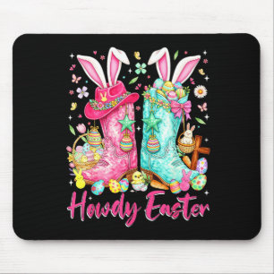 Tapis De Souris Bonjour lapin de Pâques western coquette bottes de
