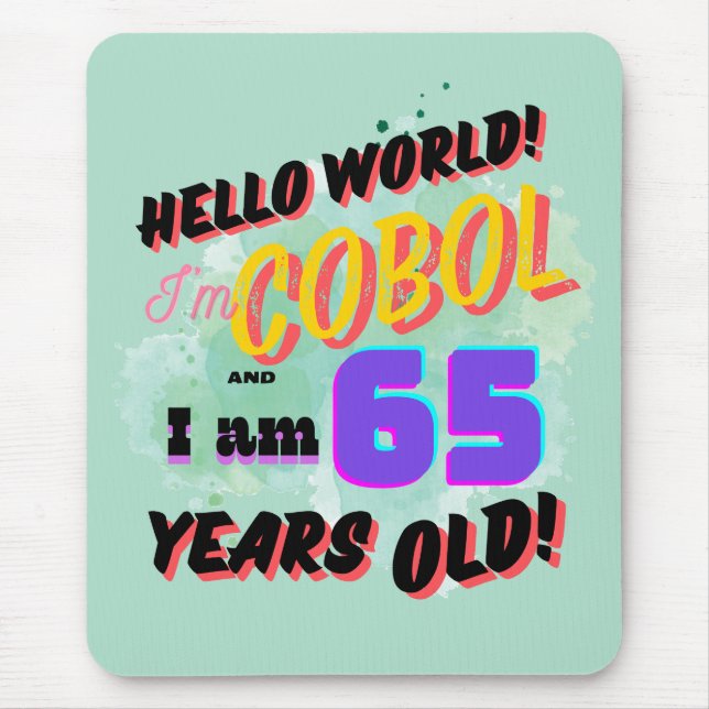 Tapis De Souris Bonjour le monde le langage de programmation Cobol (Devant)