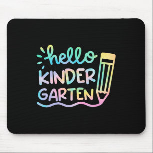 Tapis De Souris Bonjour maternelle Tie Dye Enseignants Enfants Byc
