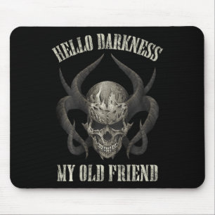 Tapis De Souris Bonjour Obscurité Mon Vieux Ami Demon Crâne Horn H